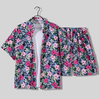 Set đồ đi biển in họa tiết hoa thời trang cho cặp đôi