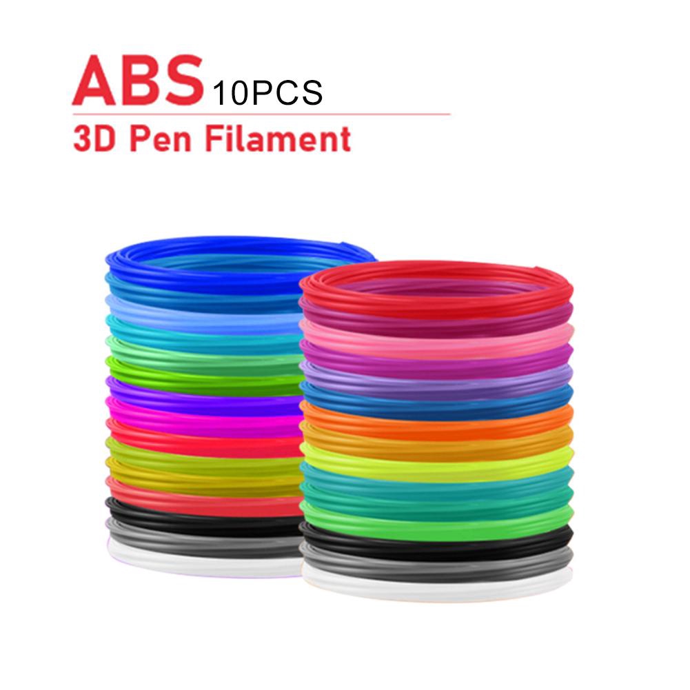 10 Rolls Dây tóc ABS cho Bút 3D In nhựa 1.75MM Dây tóc ABS cho Bút 3D Bút máy in 3D