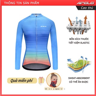 Áo thun thể thao dài tay có túi aipeilei cho nữ