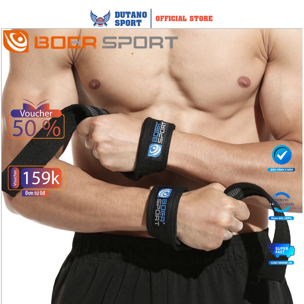 Dây kéo lưng Tập Gym Boer Chính Hãng Dây Lifting Straps