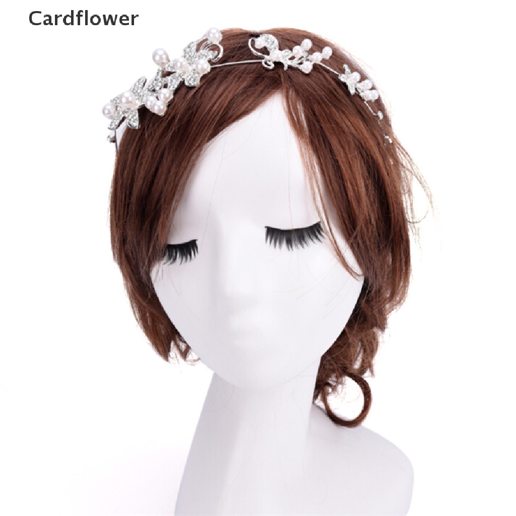 &lt; Cardflower &gt; Cài Tóc Đính Đá Pha Lê Và Ngọc Trai Màu Bạc Cho Cô Dâu Trong Tiệc Cưới