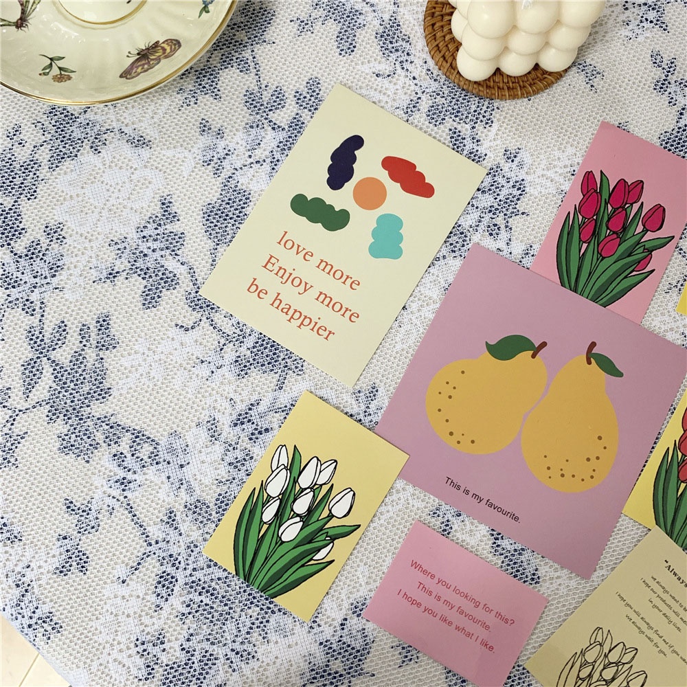 Set 8 Thẻ Bưu Thiếp Hình Hoa Tulip Độc Đáo