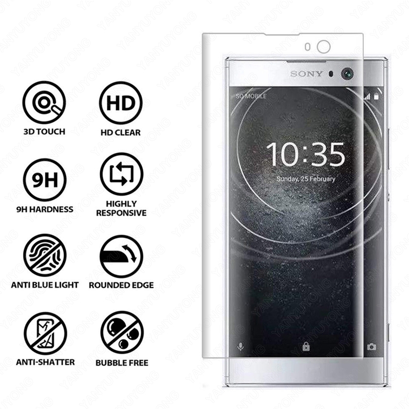 Kính Cường lực Miếng dán màn hình Hd trong suốt full màn cong hình cong Tràn Viền cho Sony Xperia Xz1C Xz2 Xz3 Xc Xa Xa1 Xa2 Xa3 1 10 Plus Xz4 Xz5