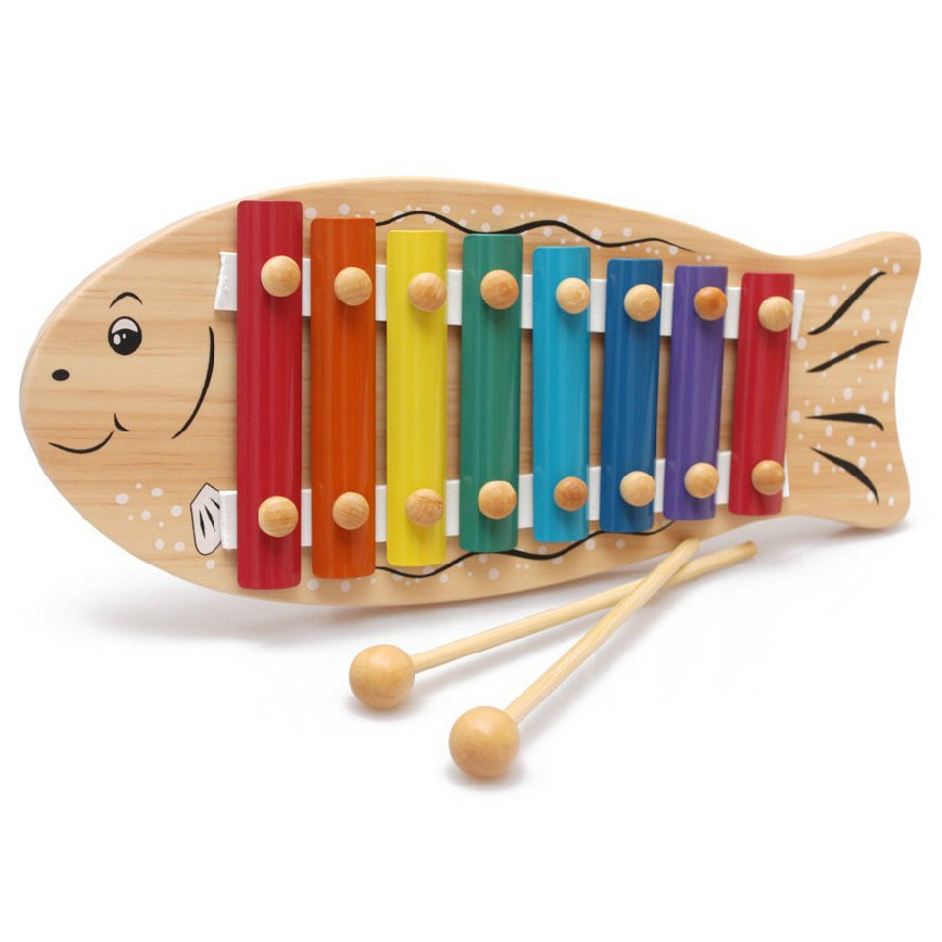 Cá Xylophone, Nhạc cụ Rainbow Màu Rainbow One Octave of Notes Tự lưu trữ Mallet gỗ Trẻ em Giáo dục Học tập Học mầm non Không độc hại