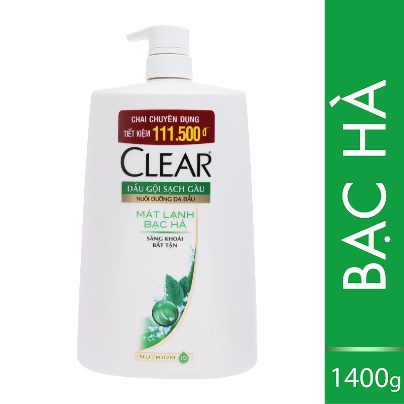 Clear Dầu Gội 1.4Kg Bạc Hà Mát Lạnh