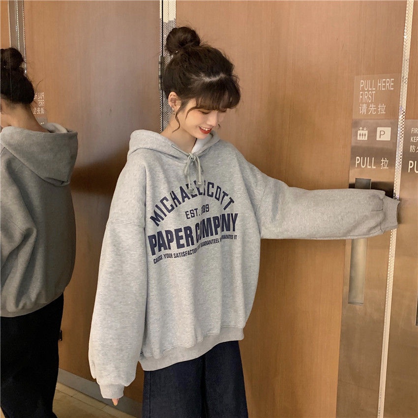 Áo Hoodie Nữ Tay Dài Dáng Rộng Thoải Mái Phong Cách Hàn Quốc Mới | BigBuy360 - bigbuy360.vn