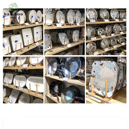 Kệ úp dĩa THE BAMBOO giá trưng bày dĩa giá trưng bày tạp trí bằng tre gỗ tiện lợi đẹp mắt cho nhà bếp nhiều kích thước | BigBuy360 - bigbuy360.vn