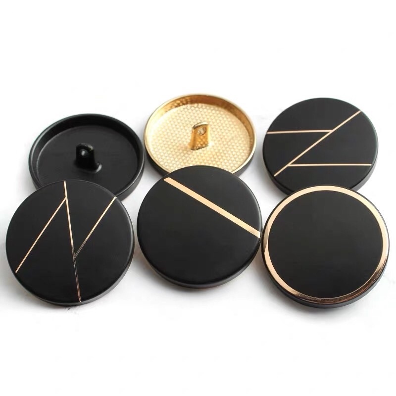 10 cái / lô 15/23 / 28mm Nút lớn cho quần áo Nút may kim loại màu đen Quần áo trang trí Phụ kiện Nút áo