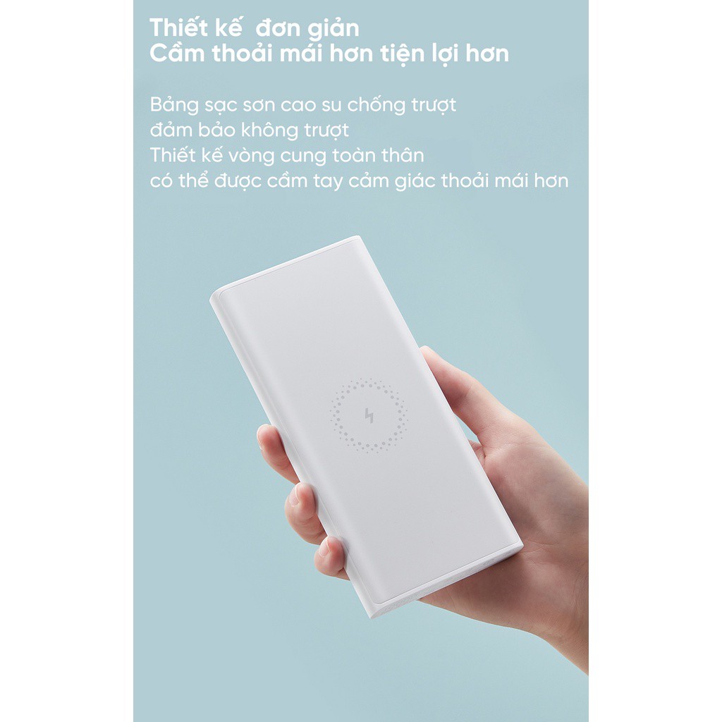 Sạc dự phòng Xiaomi Youth, pin dự phòng Xiaomi Youth hỗ trợ sạc không dây, Thiết kế gọn nhẹ,dễ mang theo, dung lượng lớn