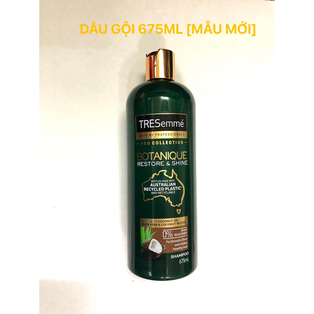 Dầu Gội Và Dầu Xả TREsemme Botanique Restore &amp; Shine 675ml Úc [MẪU MỚI]