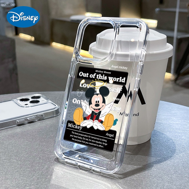 Ốp Điện Thoại Trong Suốt Họa Tiết Mickey / Minnie / Không Gian Cho iPhone 13 12 11 X XS Pro Max XR 7 8 Plus