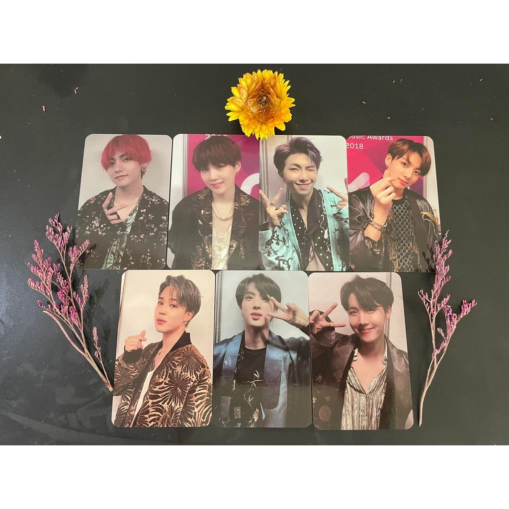 1 bộ 7 tấm card BTS MEMORIES -  7 thành viên Jin, Jimin, Suga, Jungkook, Taehyung, Jhope, RM để collect hoặc làm sự kiện