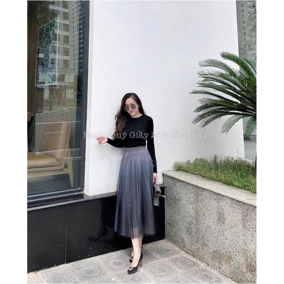 Chân váy lưới 2 màu sang chảnh, chất  lưới đanh mịn, dễ phối đồ, hàng Quảng châu đẹp, phom dưới 56kg mặc đẹp | BigBuy360 - bigbuy360.vn