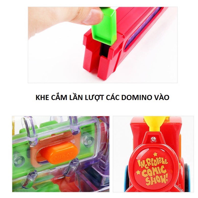 [Bản 2022] Đồ Chơi Đoàn Tàu Hoả Xếp Domino Tự Động Cho Bé Khám Phá Sáng Tạo - Cỡ To