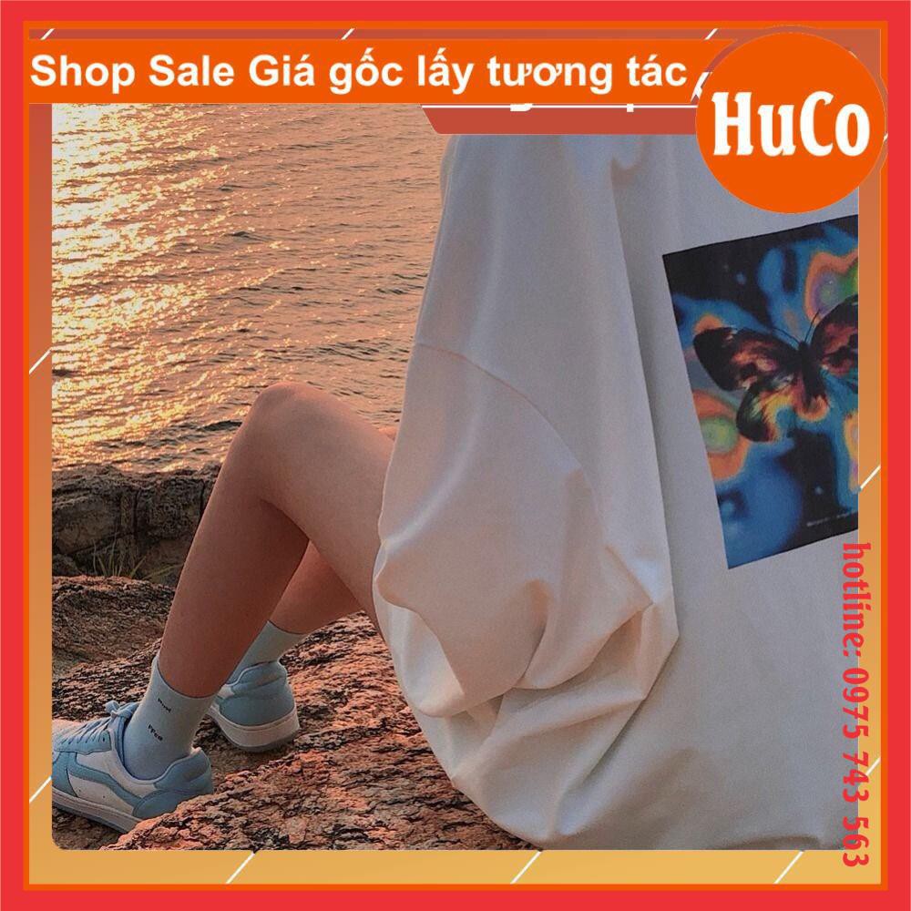 Áo thun tay dài bướm form rộng unisex sweater POXFFF nam nữ ulzzang form thụng