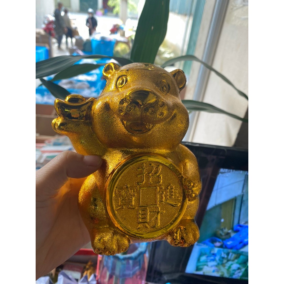 MVP002 Ống heo đựng tiền tiết kiệm hình con hổ vàng phong cách Trung Hoa