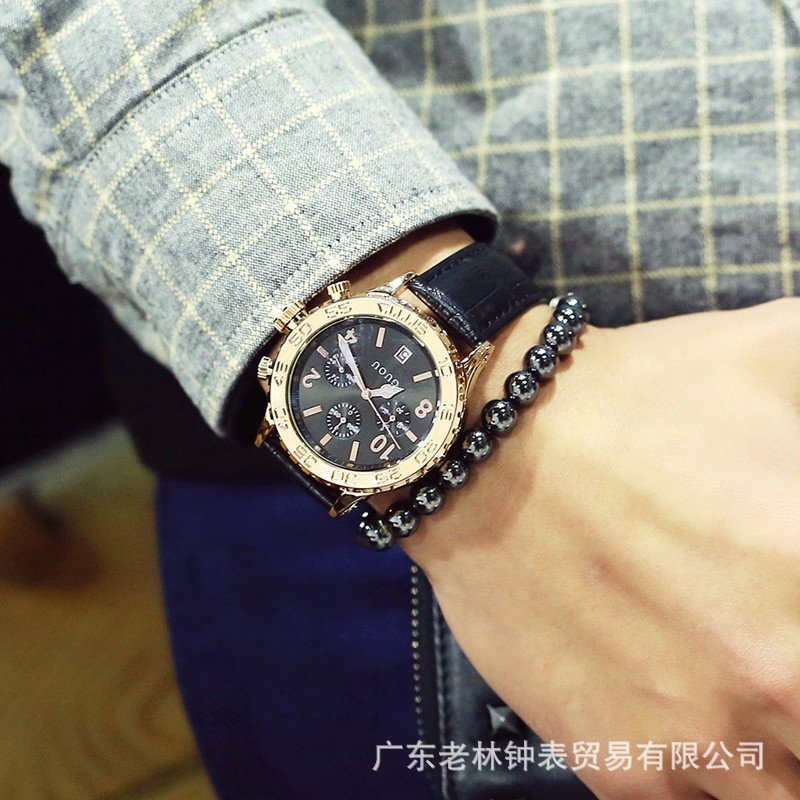 Đồng hồ đeo tay mặt lớn phong cách hàn quốc thời trang Guou 8116 2019