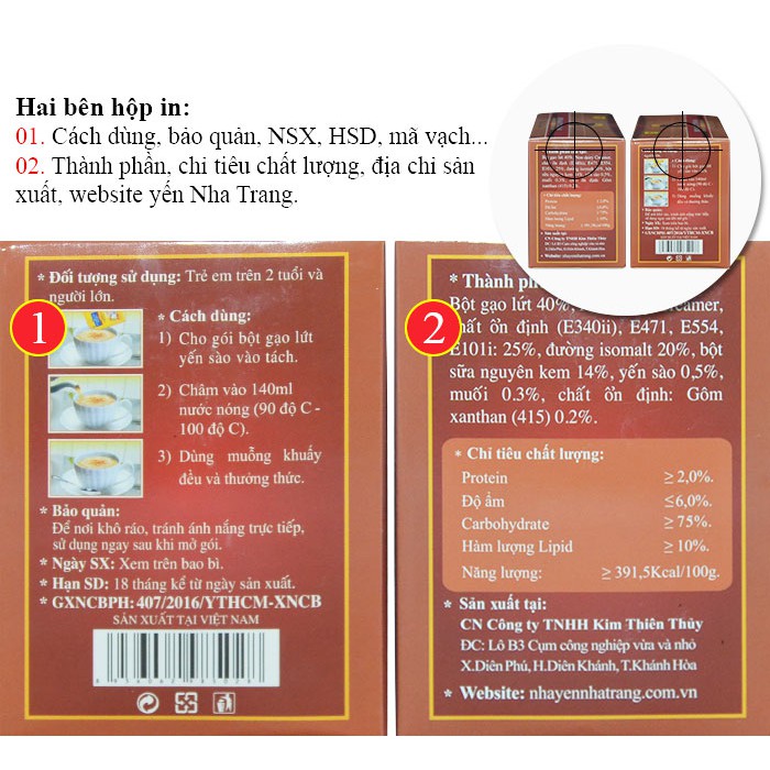Bột gạo lứt yến sào SiSi Yến Sào Khánh Hòa hộp 250g Hộp 10 Gói Hàng Yến Sào Y083 | BigBuy360 - bigbuy360.vn