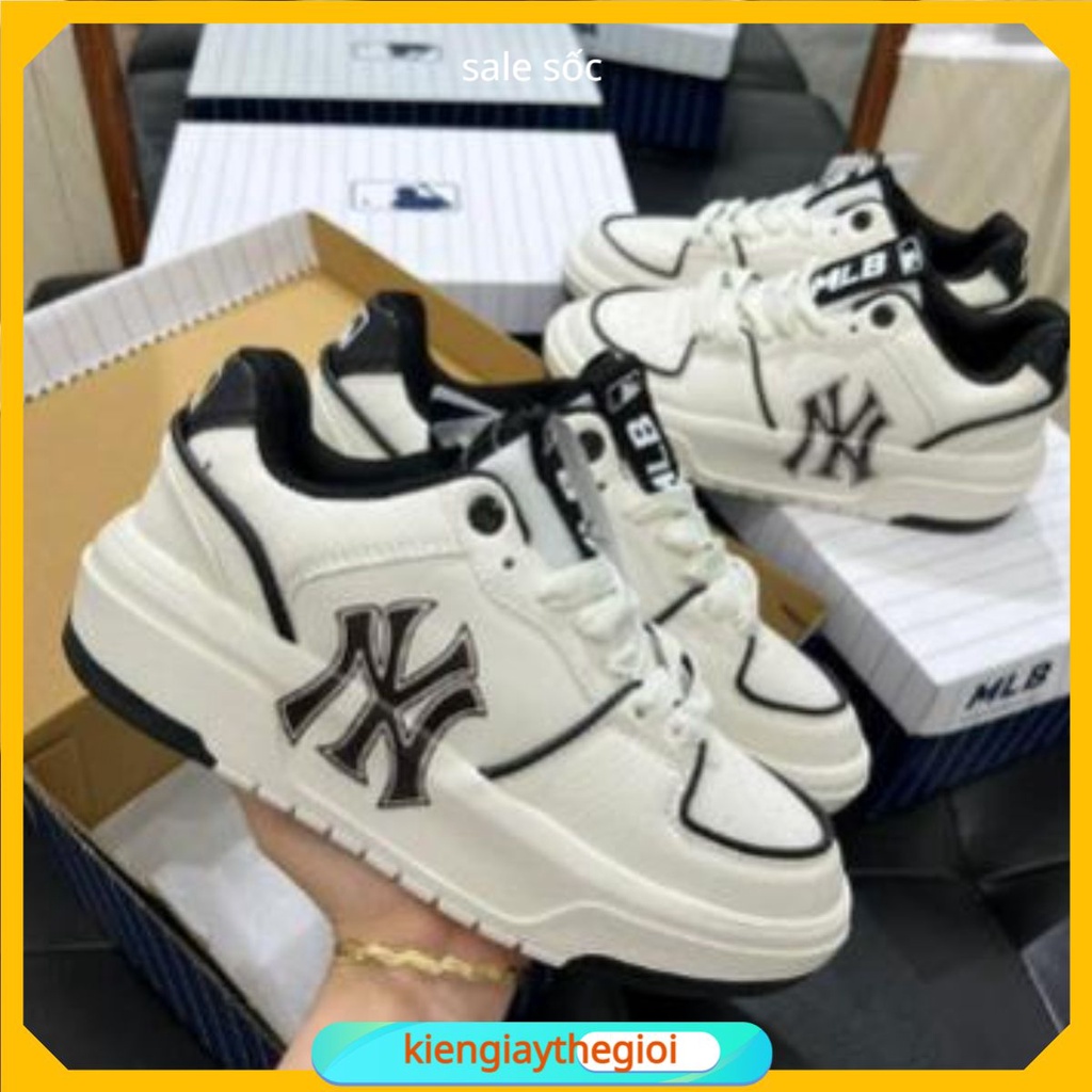 Giày MLB Chunky Liner White Black Xịn Sò, Giầy MLB Đen Xanh Trắng Full Box Bill