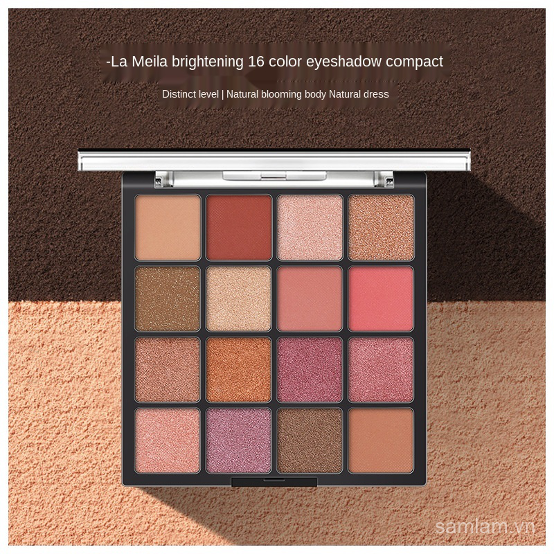 Bảng Phấn Mắt Lameila 16 Màu Kháng Nước Kèm Cọ Tiện Lợi
