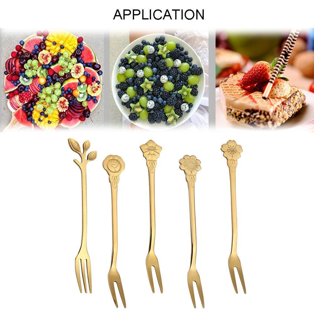 1 Nĩa Ăn Tráng Miệng Hình Hoa Bằng Thép Không Gỉ