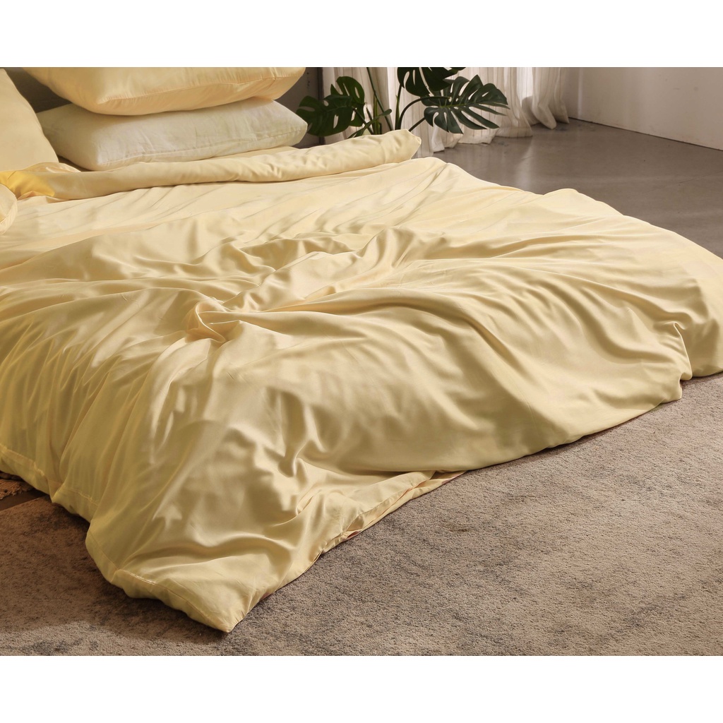 Bộ Ga Gối 3 Món SỢI TRE Cao Cấp P Home™️ - Mềm như Lụa, Thoáng x3 Cotton (vỏ chăn bán riêng) Vàng Kem
