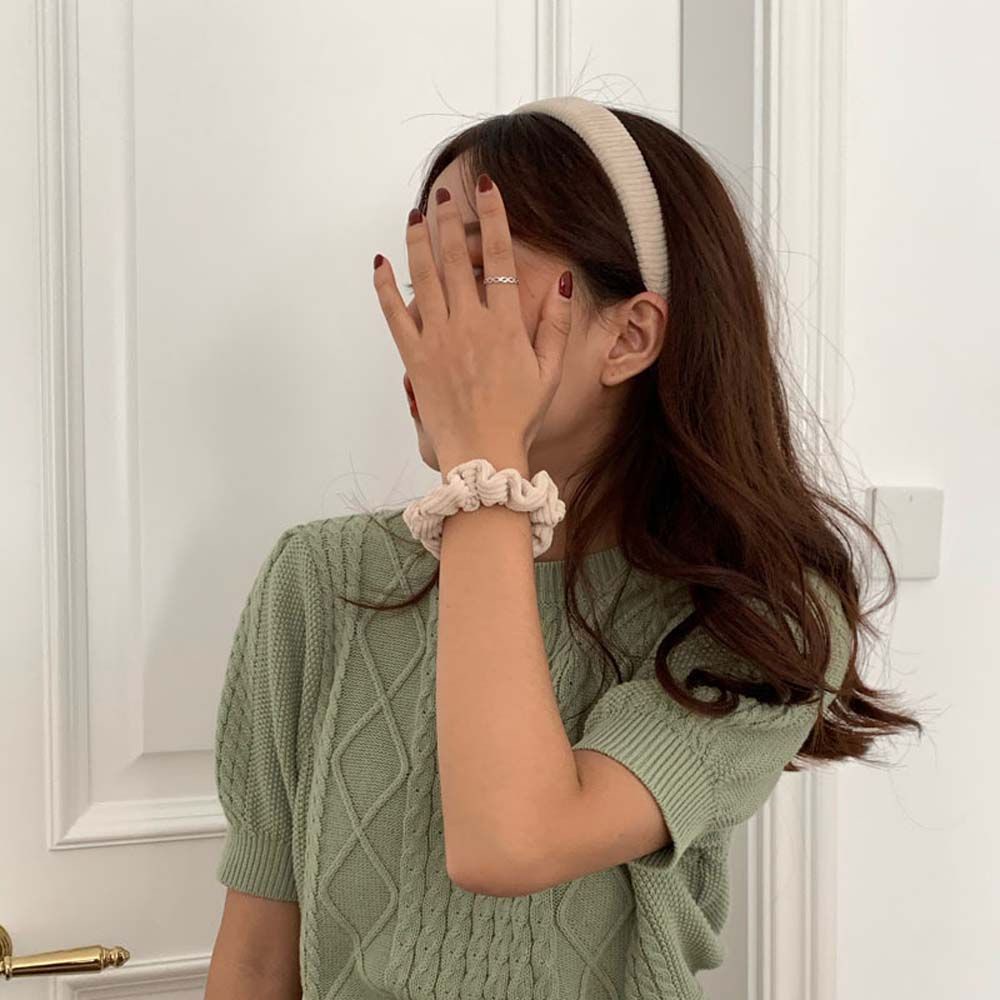 Băng đô bản rộng họa tiết kẻ sọc phong cách Hàn Quốc ngọt ngào dành cho nữ