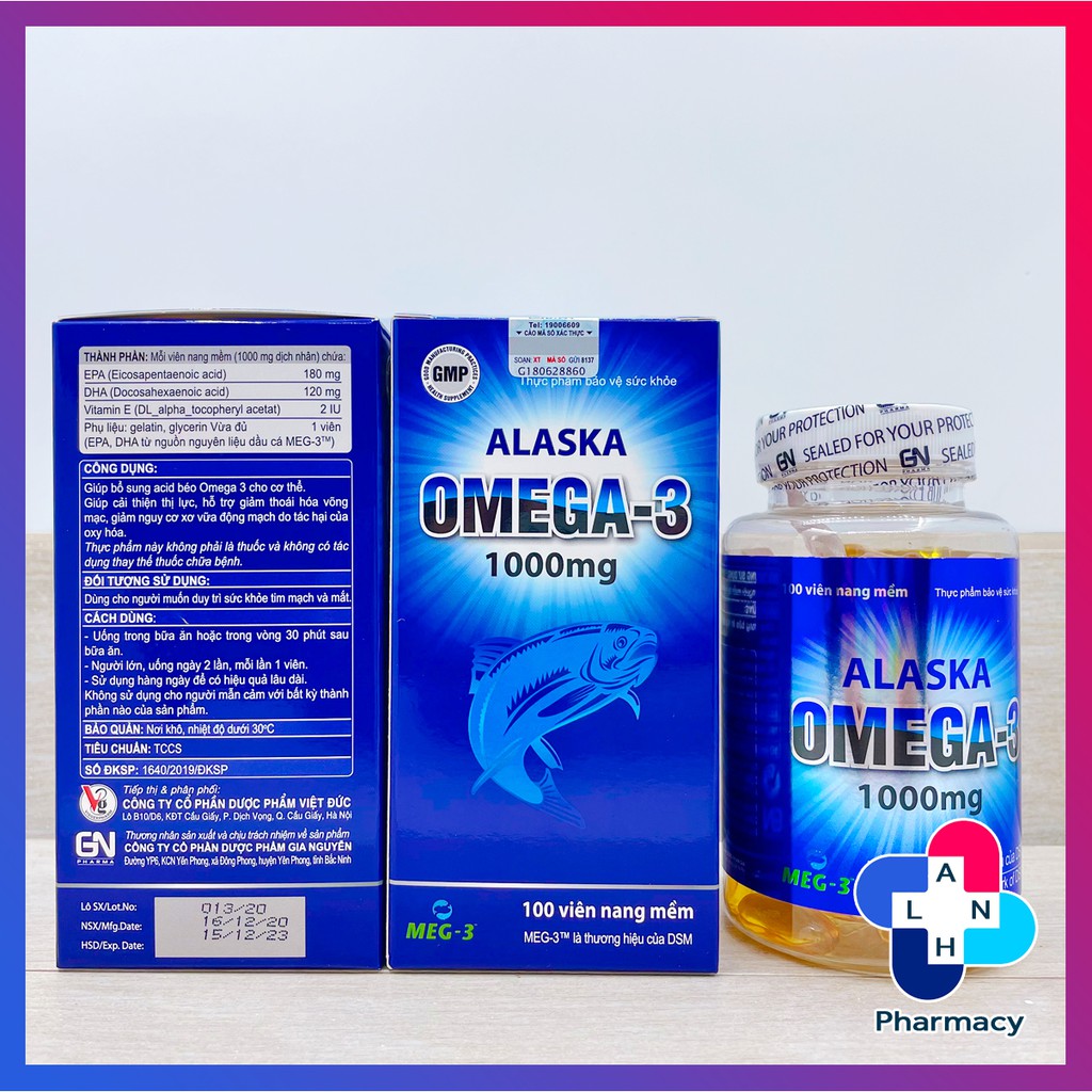 ALASKA OMEGA-3 1000mg (100 viên) - Bổ sung Omega 3 cho cơ thể.