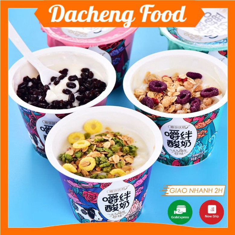 [Hoangminh]  Sữa Chua Yến Mạch Yami Chew Ăn Kiêng, Giảm cân, giữ dáng, đẹp da, 1 Hộp 145g Topping Tự chọn | Dacheng Food