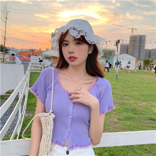 Áo Croptop Viền Ren