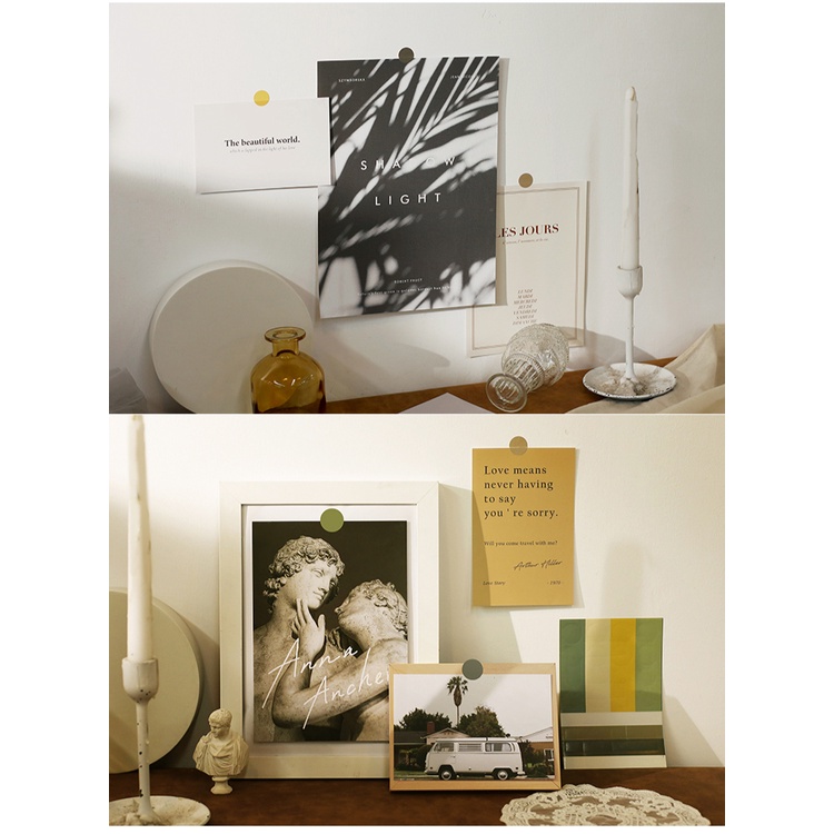 Ảnh trang trí poster dán tường hình decor vintage aesthetic retro postcard bưu thiếp tranh giấy treo phòng ngủ bàn học
