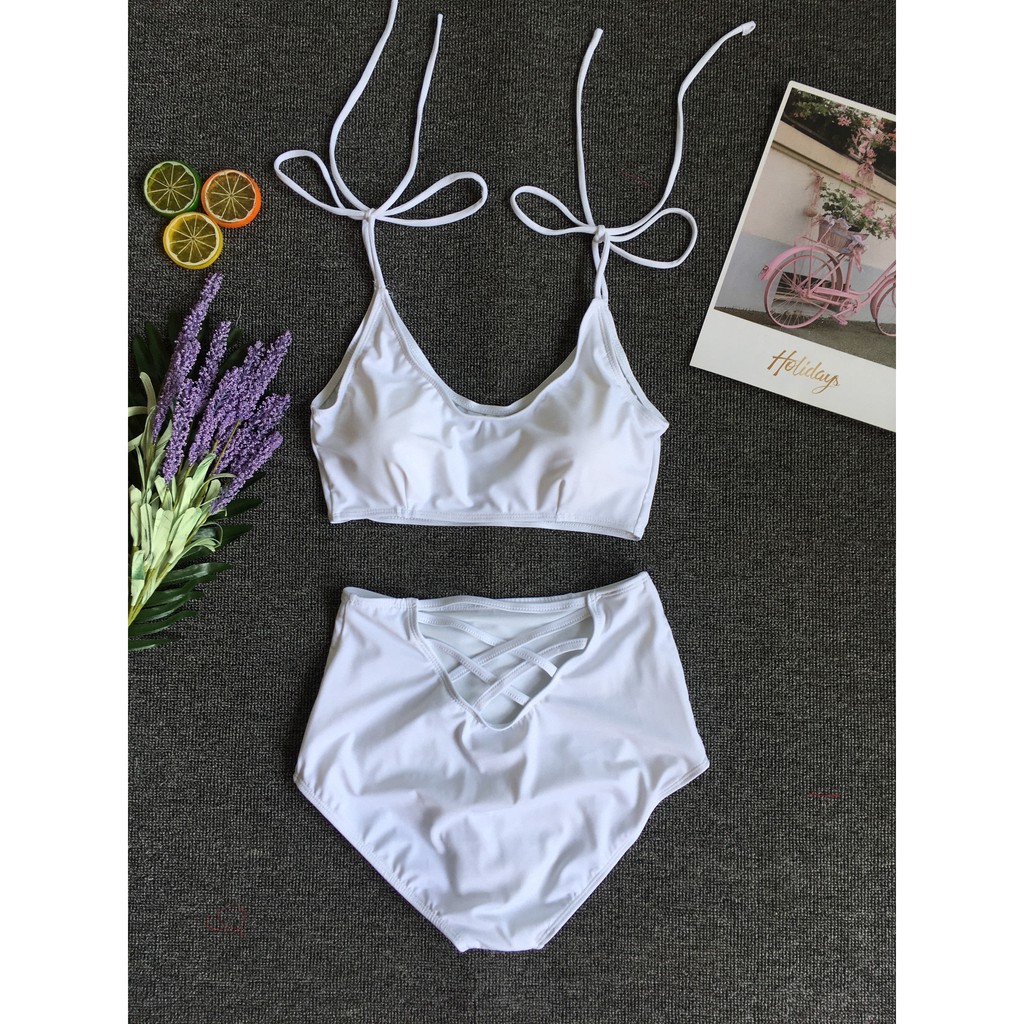 Bikini yếm buộc nơ dễ thương (3 màu)