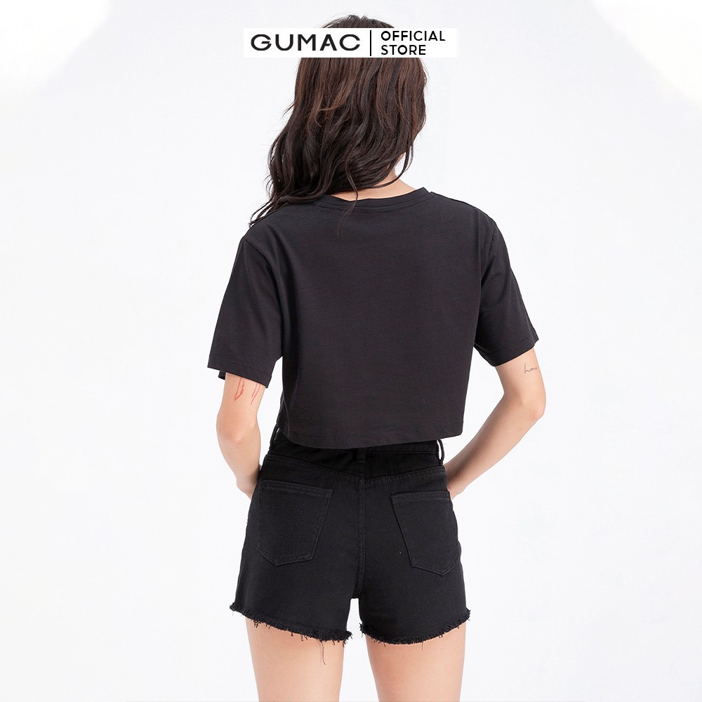 Áo croptop thêu chữ GUMAC ATB651