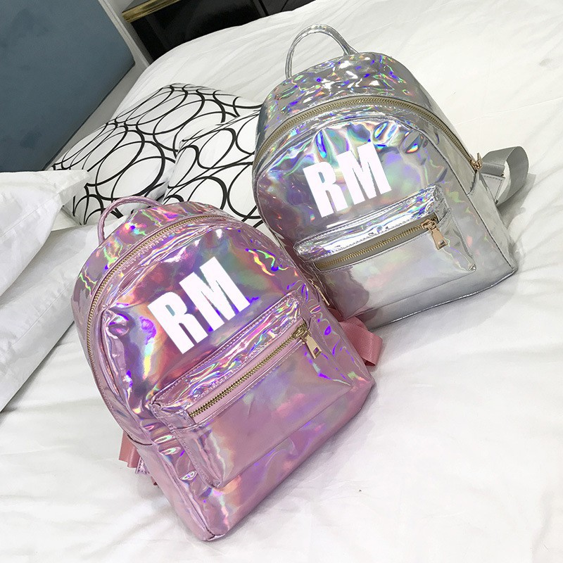 Cặp sách hologram Rap Monster balo thời trang chất da PU bóng đẹp tặng kèm strap BTS