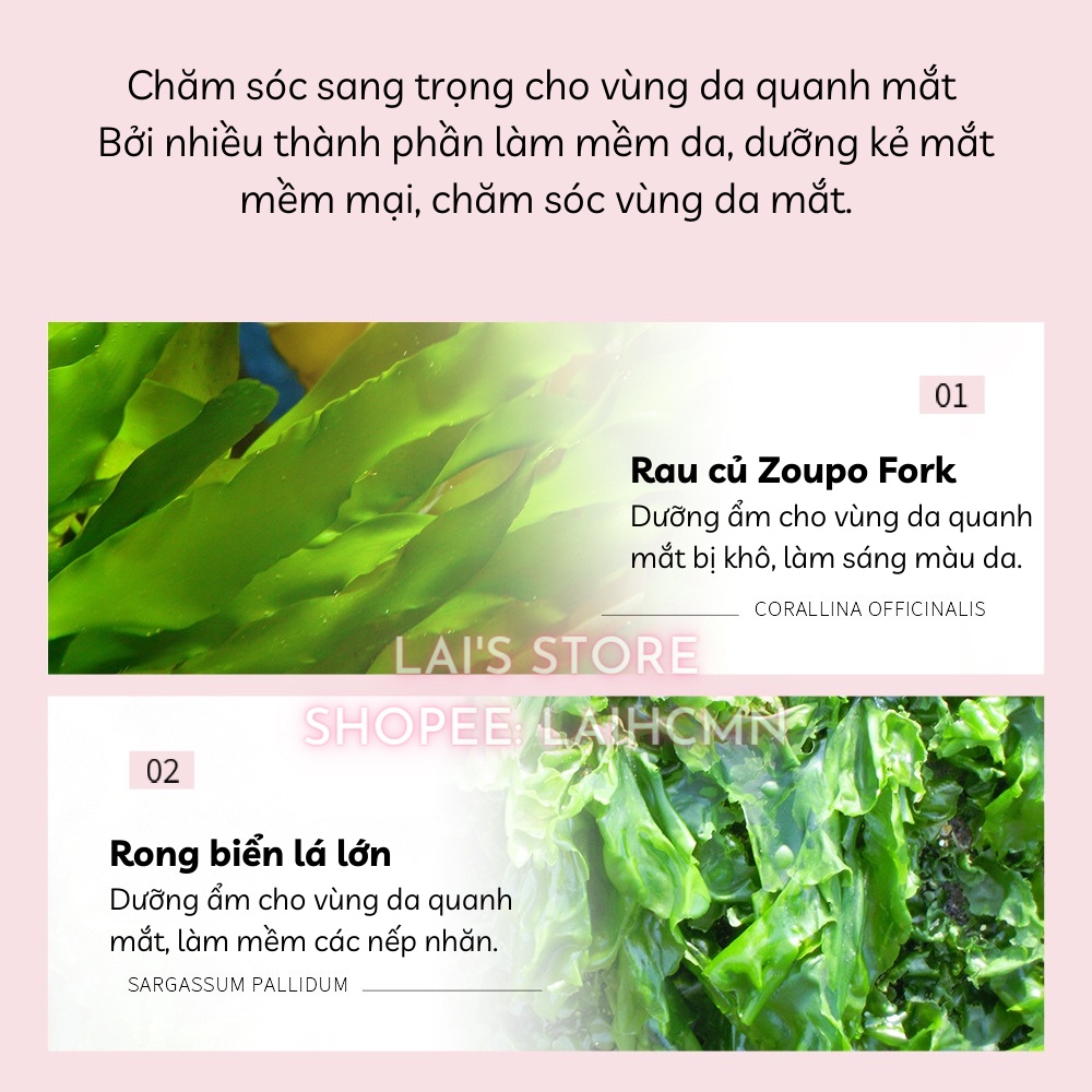 Mặt Nạ Mắt Chiết Xuất Tảo San Hô Luôfmiss (Hộp 60 Miếng) Hai Màu Tác Dụng Kép Cải Thiện Khô Da, Mất Nước, Xỉn Màu