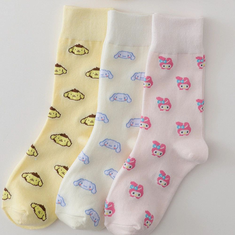 Vớ mắt cá chân vải bông cotton mềm mại giữ ấm thoáng khí in họa tiết hoạt hình dễ thương