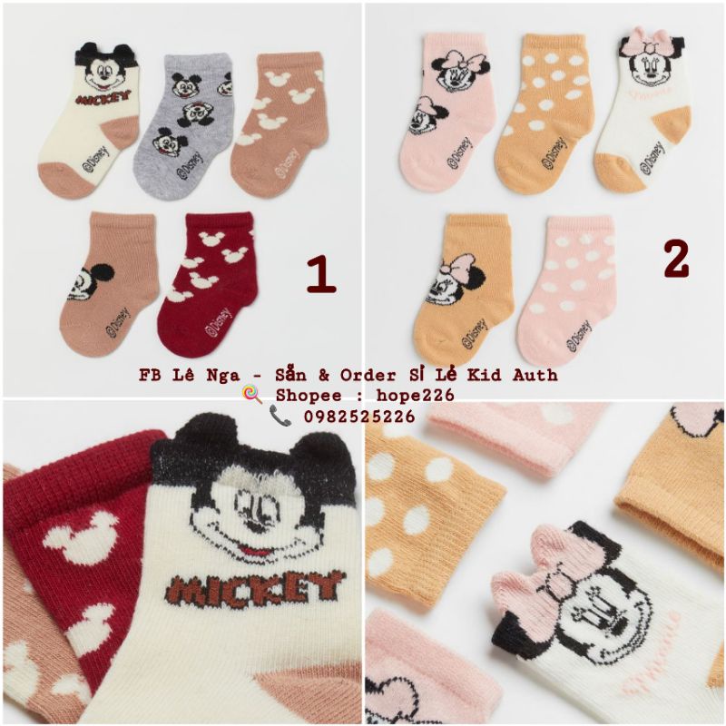 Set 5 đôi tất HM US sz chân 10-12cm, 12-14cm, 14-16cm, 16-18cm