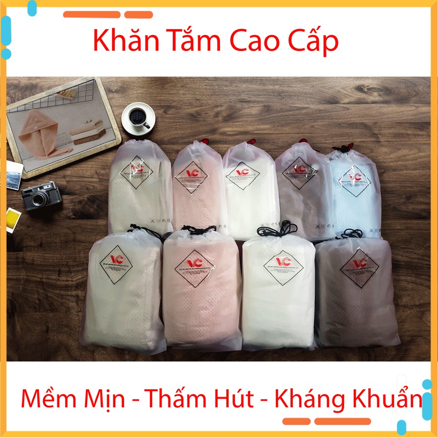 Khăn tắm cao cấp, Khăn lau người mềm mịn, siêu thấm hút, kháng khuẩn 100%