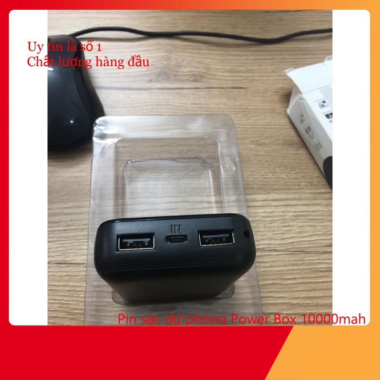 Pin sạc dự phòng smart Power Box 10000mah mặt kính hiển thị % pin rõ nét chính hãng giá tốt bobstore01