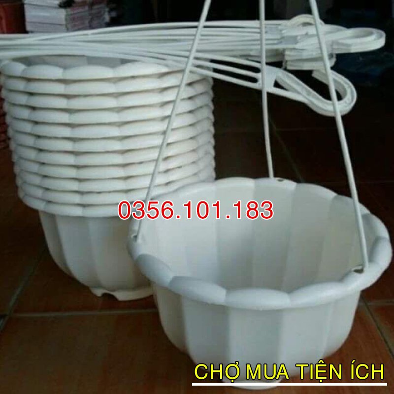 10 Chậu Treo Bí trồng cây rộng 22cm - Chậu bí treo trồng hoa, cây cảnh kèm dây treo, cỡ To hàng loại