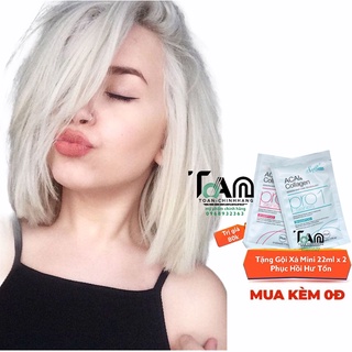 Combo Nhuộm Tóc Màu Trắng Bạch Kim + Oxy