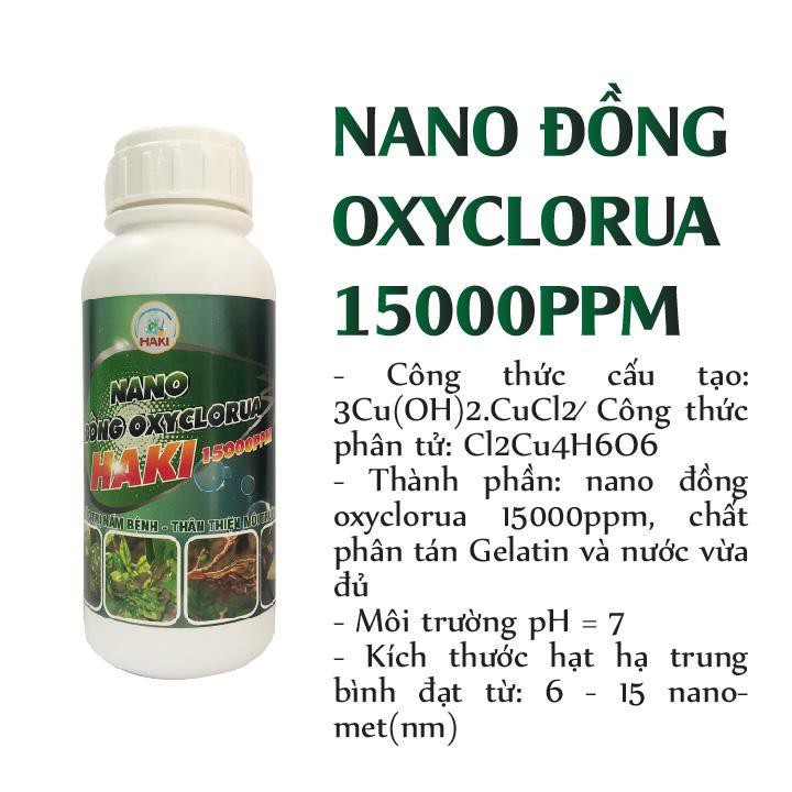 Nano Đồng Oxyclorua Haki 15.000ppm – Diệt nấm khó trong ao, tảo, rêu – chai 500ml