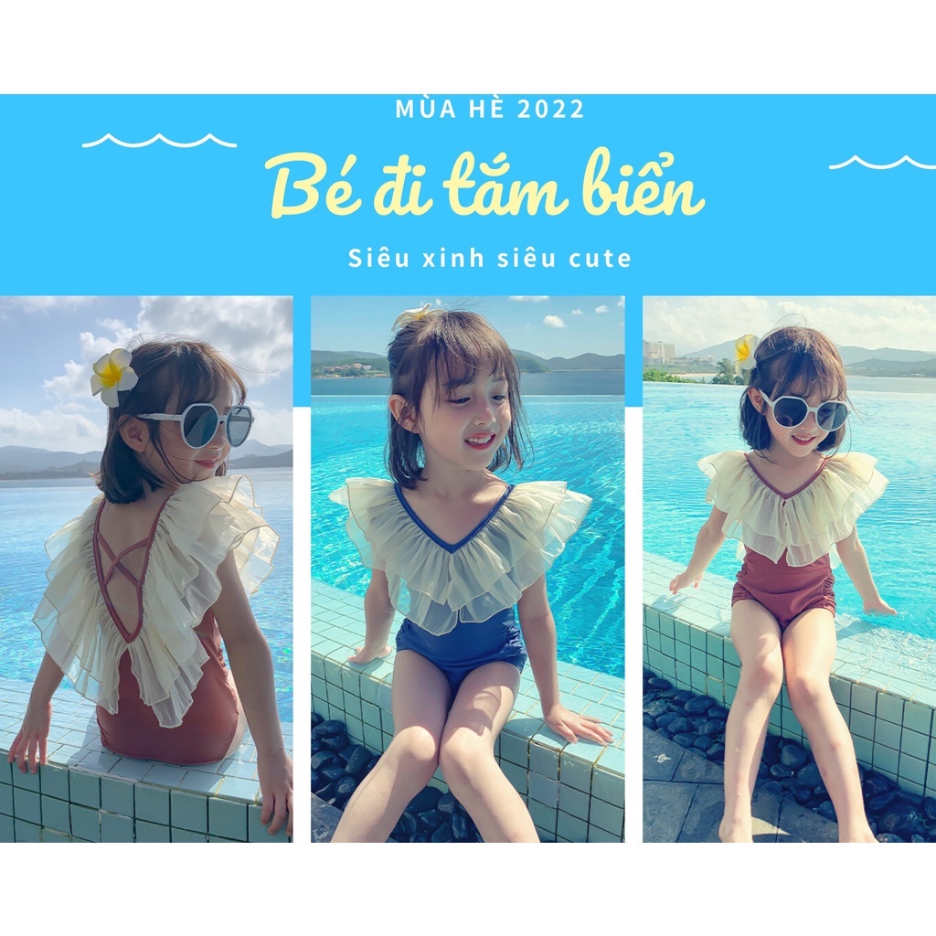 Bikini đi bơi, đi biển cho bé gái, đồ bơi cho bé tắm, Hot trend 2022