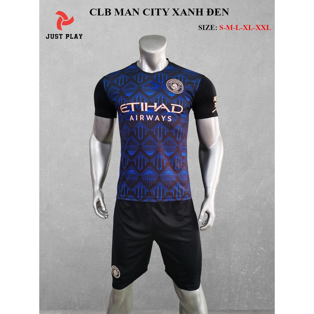 [ĐẸP MÊ LY] Mẫu đồ đá banh CLB Mancity siêu đẹp, mẫu mới nhất năm 20-21, vải thun lạnh cực mát