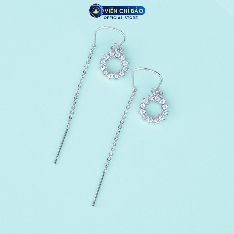 Bông tai bạc nữ Circle Heaven trắng chất liệu bạc 925 thời trang phụ kiện trang sức nữ Viễn Chí Bảo B000210x