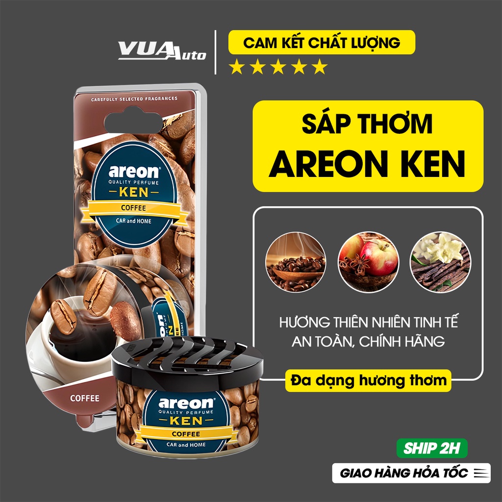 Sáp thơm nước hoa ô tô Areon ken cao cấp chính hãng hương thơm tinh khiết sang trọng khử mùi cho xe hơi phòng ở