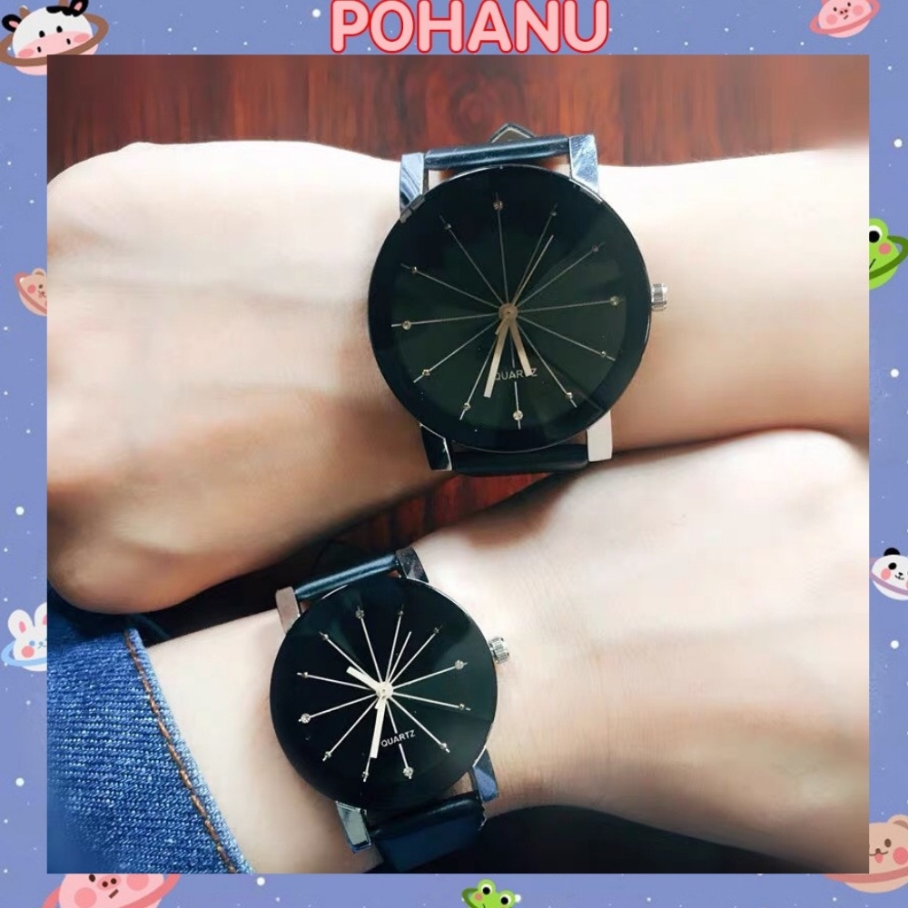 Đồng hồ đôi Pohanu đeo tay đa giác phong cách thời trang DH95