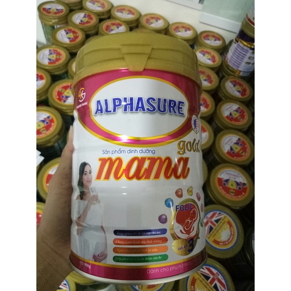 Sữa cho mẹ mang thai và cho con bú Alphasure Mama lon 900g - dinh dưỡng cần thiết cho me khỏe, con phát triển toan diện