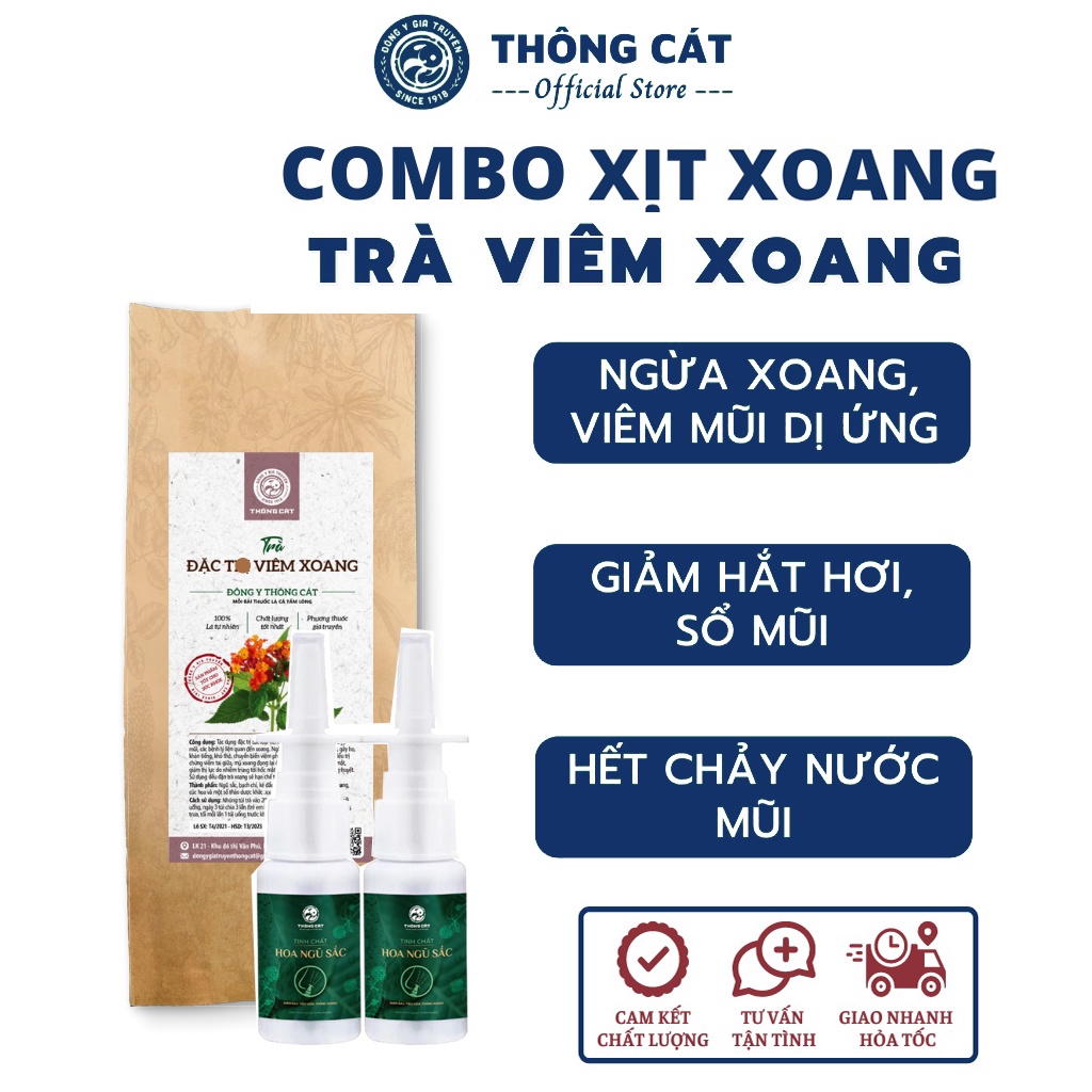 COMBO HỖ TRỢ XOANG - Giảm nhanh ngạt mũi, sổ mũi, mũi dị ứng, viên xông xoang - ĐÔNG Y GIA TRUYỀN THÔNG CÁT HCM