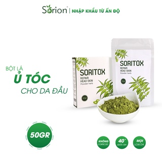 Soritox Powder 50GR - Bột lá Ủ tóc Thảo mộc Chăm sóc da đầu, Sạch gàu, Vảy nến da đầu, Nấm ngứa da đầu từ lá Neem Ấn Độ